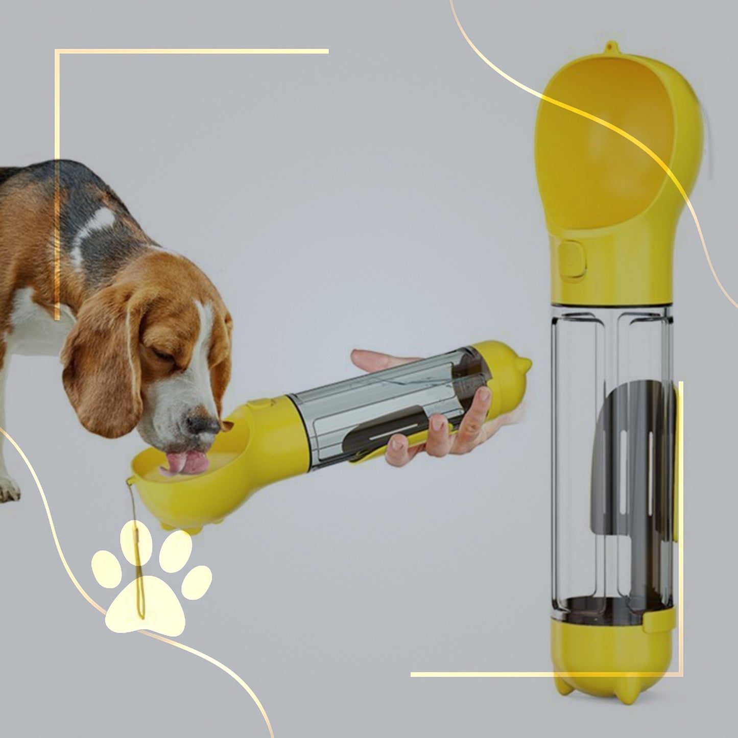 PawKit™ – 3 σε 1 Μπουκάλι Ταξιδιού για Νερό, Τροφή & Καθαρισμό