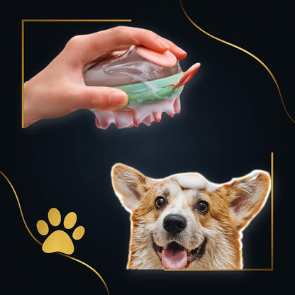 SoapyPaws™ – 2-σε-1 Βούρτσα Καθαρισμού & Μασάζ με Ενσωματωμένο δοχείο σαμπουάν