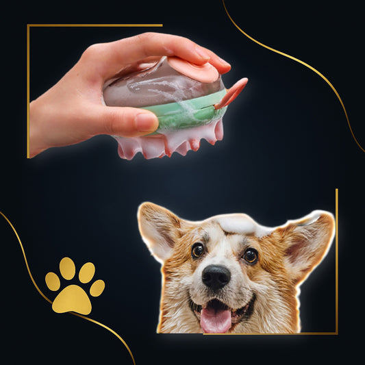 SoapyPaws™ – 2-σε-1 Βούρτσα Καθαρισμού & Μασάζ με Ενσωματωμένο δοχείο σαμπουάν